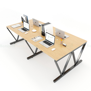 BFVB012-VBamboo 4-Piece Cluster <b>Workstation</b> 240x120cm Luxury Minimalist Contemporary Design L Melamine <b>Desk</b> Assembly Required - Product Image 1