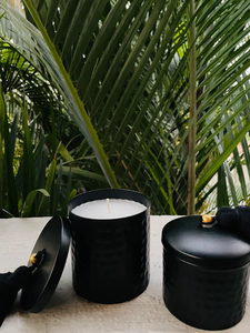 Metal Black Hammered Candle <b>Jar</b> with Lid for Home Wedding Living Room <b>Decoration</b> in Best Price - Product Image 3