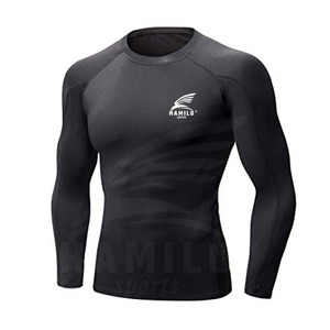 Camiseta de Compresión para Hombre 2024 con Logotipo Personalizado, de Alta Calidad, Transpirable, Tejida, Lisa, Casual, con Cuello Redondo y Manga Larga - Product Image 2