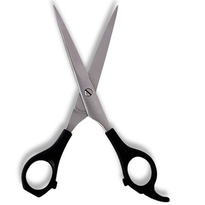Tijeras de Barbero Profesionales con Mango de Plástico Negro – Tijeras de Corte de Pelo de Acero Inoxidable con Certificación CE ISO - Product Image 1