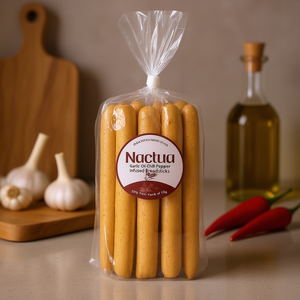 NACTUA Bâtonnets de pain infusés à l'huile d'ail et au piment, 200g, paquet de 12g - Product Image 3