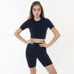 Short de sport taille haute pour femme, sans couture, en Spandex/Coton, avec logo personnalisé, effet push-up fessier, style streetwear ajusté et respirant - Product Image 6