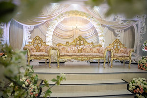 Mehndi Sangeet Escenario Asientos bajos Muebles DE BODA Escenario DE BODA Conjunto de sofá y sillas Escenario DE BODA indio Sofá Muebles Mejor - Product Image 3