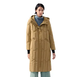 Extended Faux Denim Puffer Coat for Stylish Warmth