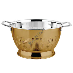 Colador chino Premium de acero inoxidable con mango de alambre pesado Color dorado - Product Image 1