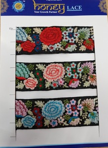 Tela de encaje bordado con diamantes de imitación para vestidos elegantes Adorno de encaje bordado elástico para mallas y Ropa de baile - Product Image 3