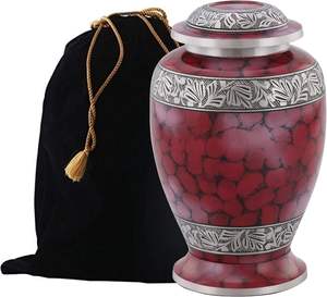 Adult Metal Cremation Urn for Human Ashes Satin <b>Gold</b> | <b>Large</b> Capacity Funeral Memorial Urn - Product Image 6