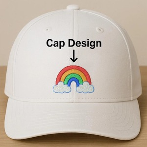 หมวกแบบสั่งทำลายปักรูปหัวใจผีเสื้อดอกไม้3D สีสันสดใสการจัดวางตรงกลางด้านหน้า - Product Image 2