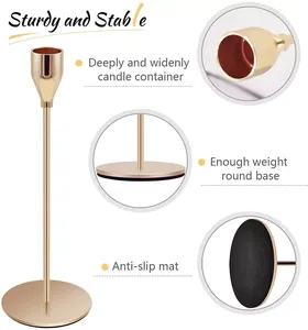 แม่พิมพ์เทียนสำหรับตกแต่งงานแต่งงานทำจากทองเหลืองสีทอง - Product Image 3