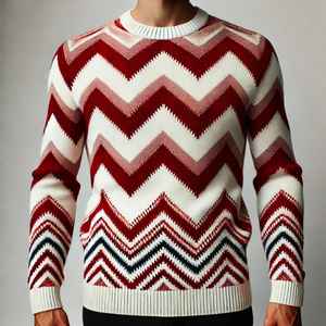 Suéter de Punto para Hombre, Invierno, Color Sólido, 100% Lana, Grueso, Antibolitas, Cuello Camisero, Cierre de Cremallera, Manga Larga - Product Image 5