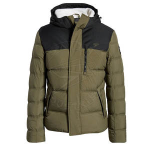 เสื้อแจ็กเก็ตขนเป็ดแบบลำลองใส่ได้ทั้งชายและหญิงผ้าแคนวาสสีติดซิปสามารถใส่ได้ - Product Image 3