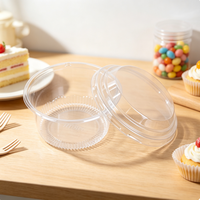 Boîte en PET thermoformé de qualité alimentaire, transparente, pour desserts, avec couvercle en dôme, fabricant OEM pour gâteaux, bonbons, pâtisserie