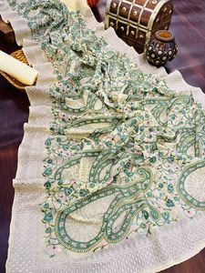 Nuevo Lanzamiento de tela Georgette de gasa con bordado c-pallu y Sari adjunto con diamantes de trabajo manual para mujer - Product Image 2