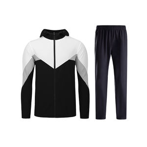 Conjunto de Sudadera con Capucha Corta y Cremallera y Pantalones Acampanados de Algodón Ecológico para Hombre, con Logotipo Personalizado, Venta al por Mayor - Product Image 6