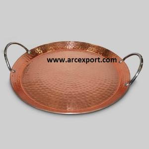 Handcraft ถาดทองแดงโบราณทรงกลมแฟนซีออกแบบใหม่ตกแต่งหรูหราถาดมาตรฐาน - Product Image 5