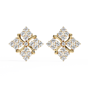 Pendientes Únicos de Oro de 18K con Diamante Cultivado en Laboratorio, Pendientes de Diamantes Premium - Product Image 1