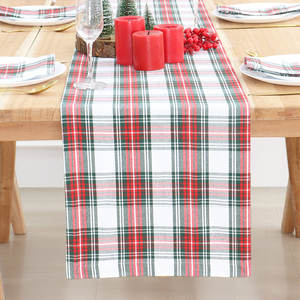 100% cotton kẻ sọc kẻ sọc bảng Runner 14x72 inch hiện đại trang trại rô thiết kế màu đỏ và trắng cho Giáng sinh - Product Image 2