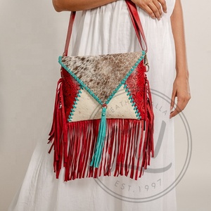Hottest Selling <b>Boho</b> Vintage Dress for Women Turquoise Tooled Leather Handbag Women's Shoulder <b>Bags</b> - Product Image 4