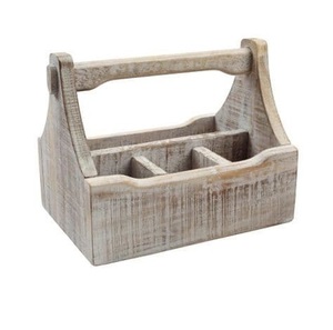 แคดดี้ไม้ทำด้วยมือพร้อมที่จับถาดเก็บของอเนกประสงค์สำหรับจัดบนโต๊ะใช้ในห้องครัวสำหรับบนโต๊ะอาหาร - Product Image 2