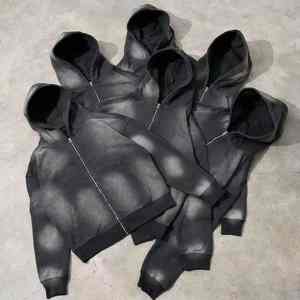 Chándal de lavado ácido para hombre de marca pesada, chándal de poliéster, algodón, Color sólido, personalizado, de secado rápido, transpirable, último estilo, chándal para hombre - Product Image 2