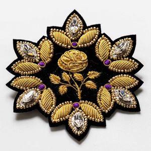 Broche brodée à la main, badges, fil de Bullion, veste à la mode, patch brodé indien, Motif blazer, écusson - Product Image 5