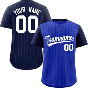 Jersey de béisbol personalizado, venta al por mayor, estilo abotonado, logotipo bordado del equipo, número de sarga, tela transpirable para jóvenes y adultos - Product Image 4