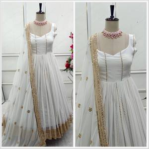 Salwar Kameez Anarkali Costume de qualité indienne pour femmes, en Georgette entièrement cousue, disponible au prix de gros, pour l'exportation - Product Image 5