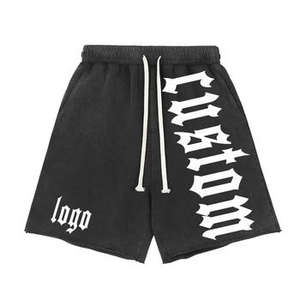 Short vintage délavé à l'acide pour hommes de haute qualité 100% coton lourd Jogging Streetwear Sun Faded Style décontracté - Product Image 1