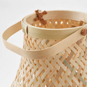 Venta al por mayor de candelabros de ratán de estilo asiático farol de mimbre decorativo con mango de bambú diseño vintage para la decoración del hogar de Pascua - Product Image 4