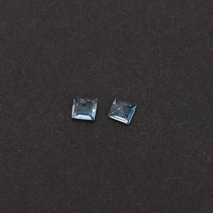 Aigue-marine brésilienne naturelle 3x3mm coupe carrée 0.20 cts pierre précieuse en vrac pour la fabrication de bijoux - Product Image 5