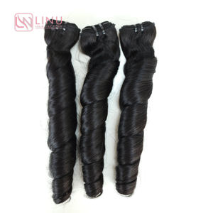 Funmi Paquets de cheveux vietnamiens à cuticule alignée vierge super doublement étirée Printemps Bouclés Couleur noire naturelle Haute qualité - Product Image 3