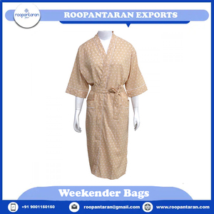 Kimono envolvente con correa de espagueti de tamaño libre Cambric 100% algodón suave transpirable con estampado de bloque indio de alta calidad - Product Image 4