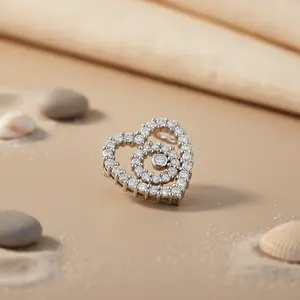 Colgante de Corazón de Diamante de Plata 925 para Mujer, Elegante Joya de Regalo, Dijes de Diamante - Product Image 3