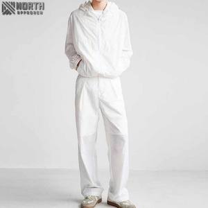 Manufacturer <b>White</b> Full <b>Zip</b> <b>Up</b> Hoodies Pants Set Custom Lightweight Nylon Tracksuits For Men Football Tracksuit - Product Image 1