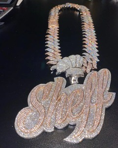 Collier personnalisé du meilleur fournisseur pour femmes Pendentif lettre en diamant moderne en or ou en argent Style classique Fourniture en gros - Product Image 2