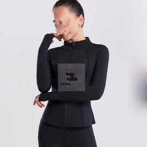 Women's 2025 High Quality Zipper Sport Running Jacket Breathable <b>Yoga</b> <b>Top</b> Fitness Jacket - Product Image 5