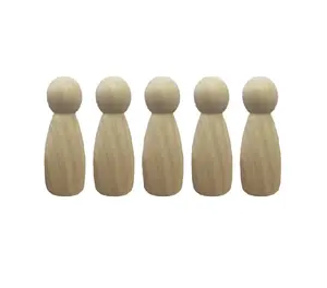 DIY Craft Kit Unfinished Wooden Peg Dolls 115mm For Kids Usable Educational Toys By Indian Exporters