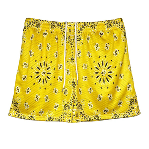 Fabricant Logo personnalisé Jeunesse Unisex Été 100% Polyester Sublimation Imprimé sur tout le short en maille Paisley pour homme avec poches - Product Image 6