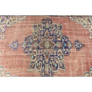 Tapis en laine bleu Beige classique 5.9x8.4 pieds Design Patchwork turc fait à la main pour salon chambre Rectangle couloir en peluche Latex - Product Image 5