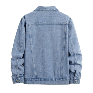 Chaqueta Casual de Color Sólido Ecológica, Chaqueta de Solapa de Cintura Media Vintage para Hombre, Abrigo Cálido de Moda para Primavera y Otoño - Product Image 2