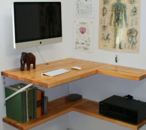 Floating Corner <b>Desk</b> with Integrated Cable Manager - Product Image 4