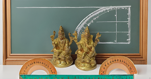 Statue en laiton au design moderne Ganesh-Laxmi-Ji Sculpture religieuse indienne fabriquée à la main Ganesha et Laxmi assis sur Lotus - Product Image 3