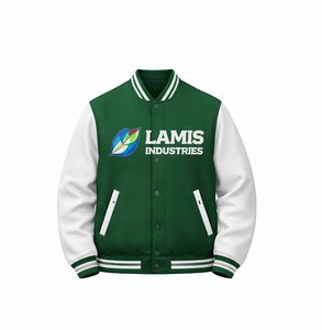 Chaquetas de Béisbol Bordadas en Chenilla de Lana con Logotipo Personalizado, Chaquetas Letterman Vintage para Hombre con Mangas de Cuero - Product Image 4