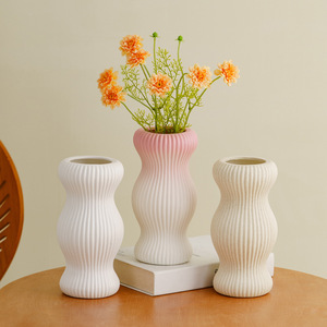 Jarrón de Cerámica Blanco Nórdico, Jarrón de <span class=keywords><strong>Flores</strong></span> Rosa Degradado para Decoración del Hogar, Centro de Mesa Moderno <span class=keywords><strong>y</strong></span> Minimalista, Hierba de Pampas, <span class=keywords><strong>Flores</strong></span> <span class=keywords><strong>Secas</strong></span> - Product Image 2