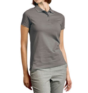 Best Quality 100% Cotton Solid Knitted Fabric Front 180g Quick Dry Anti-Pilling Breathable Casual Short Sleeve <b>Women</b> <b>Polo</b> <b>Shirt</b> - Product Image 5