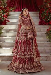 ชุดเดรสปักลายบนเพชร Anarkali, lehenga & dupatta ประดับด้วยงานหินไข่มุก dabka 2025 @ พราว - Product Image 2