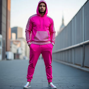 Ropa deportiva Jogging Rhinestone Chándal Casual Hombres Cremallera Capucha y pantalones de chándal Hombres Rhinestone Jogger Conjuntos de dos piezas Chándal - Product Image 3