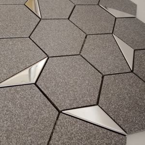 กระเบื้องโมเสคเซรามิก PVD เคลือบเงาสำหรับห้องนั่งเล่นห้องน้ำสีเงิน Tiles73mm ผ่านการรับรองจากนักออกแบบ - Product Image 3