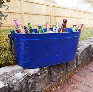 Seau à glace en métal galvanisé bleu mer fait à la main Utilisation quotidienne et cadeaux de fête en gros pour le stockage de la bière et des boissons - Product Image 3