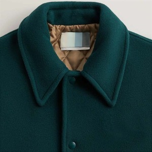 Wholesale Best Selling Premium Quality Wool Customized <b>Men's</b> <b>Jacket</b> Stand Collar Button Down College Baseball <b>Jacket</b> For <b>Men</b> - Product Image 3